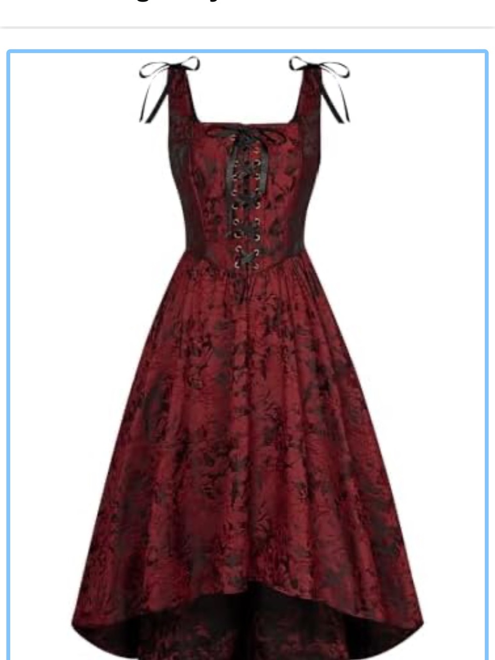 Whimsigoth Steampunk Scartlet Darkness corset Burgundy Floral High-Low Dress M